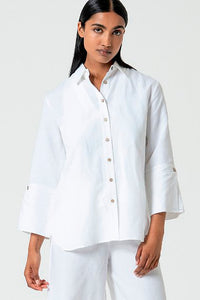 Camisa lino tine blanco roto