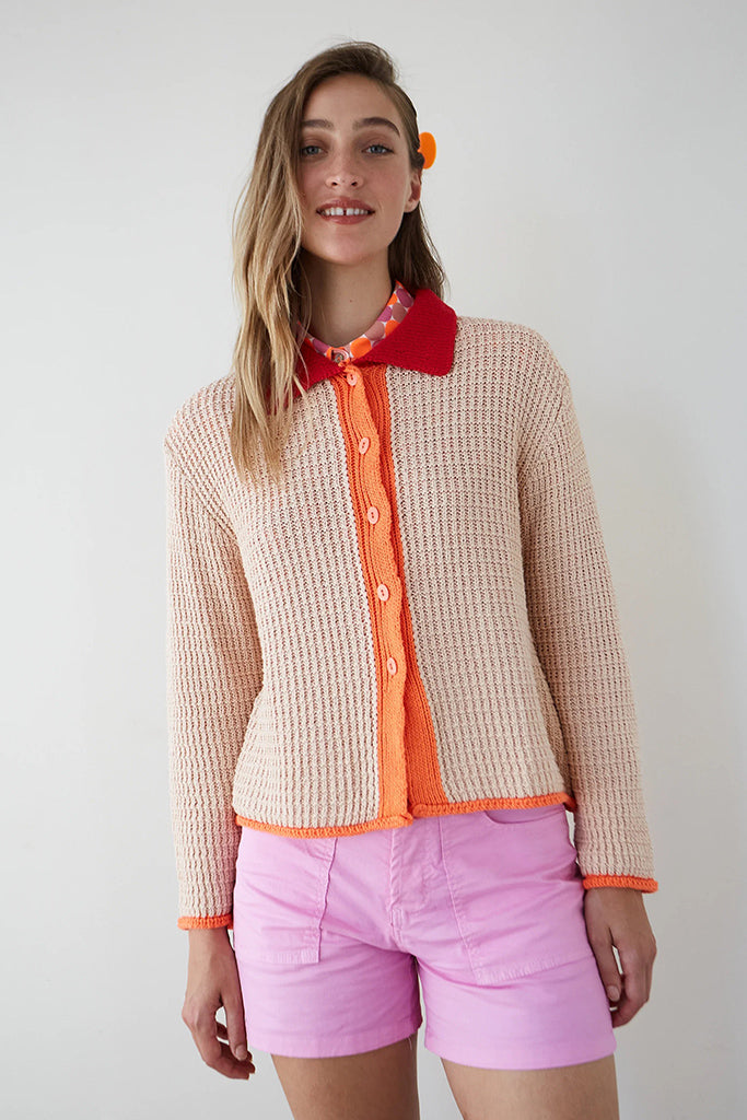 Cardigan punto misty crudo
